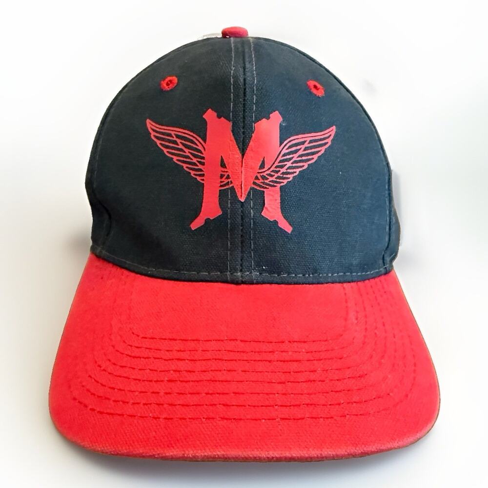 Multnomah Athletic Club Mens Black Red Adjustable Strapback Hat Baseball Cap